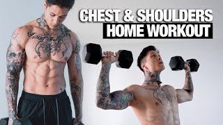 Complete Chest & Shoulder Home Workout | Dumbbells Only