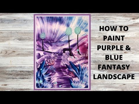 How To Paint A Magical Purple Fantasy Landscape/ Easy Encaustic Painting Techniques