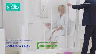 Box doccia con seduta per anziani, disabili e tutta la famiglia