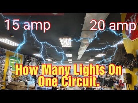 How many lights can you put on one 15 amp or 20 amp breaker.