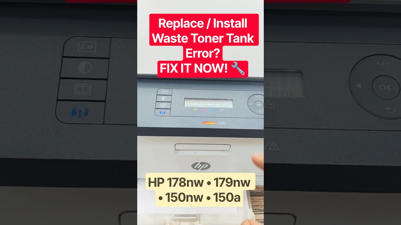 Fix Replace / Waste Toner Tank Error NOW! 🔧HP Color Laser MFP 178nw / 179nw / 150nw / 150a