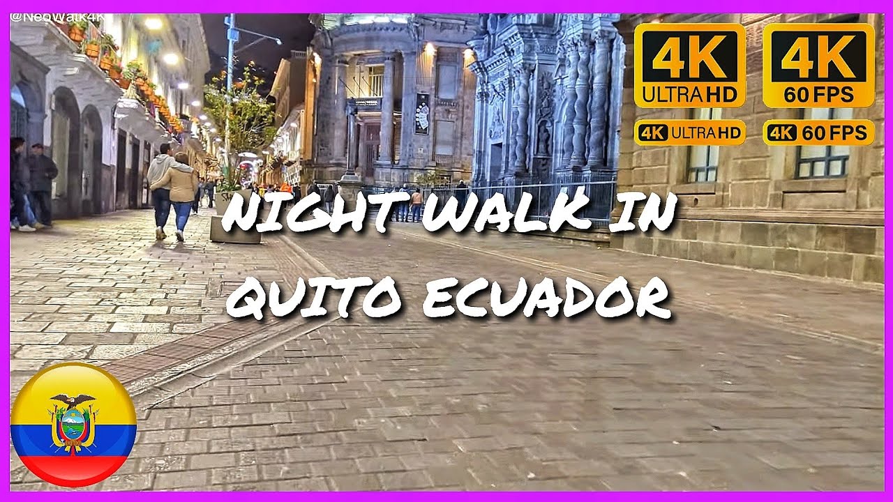 Immersive street-level walking tour through Quito City, Ecuador, showcasing authentic urban landscapes, local architecture, and the vibrant atmosphere of the city's neighborhoods