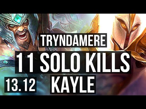 TRYNDAMERE vs KAYLE (TOP) | 11 solo kills, 66% winrate, Dominating | KR Master | 13.12