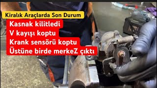 KLİMA KOMPRESÖRÜNÜN KASNAĞI KİLİTLENMİŞ V KAYIŞINI KOPARTMIŞ VE KRANK 