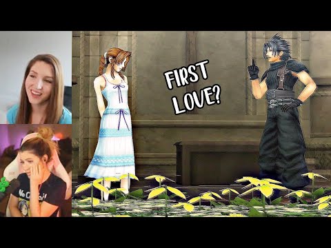 FF7 Remake - Streamer reaction to Aerith and Zack love story (Crisis Core)