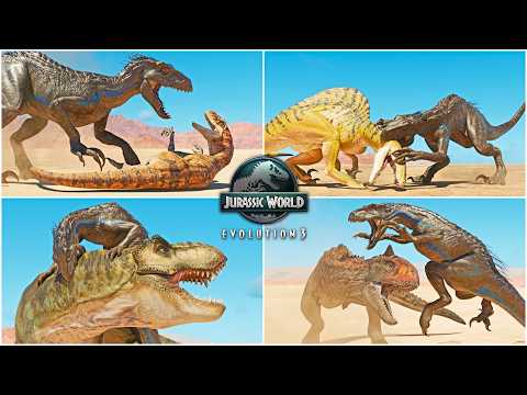 INDORAPTOR Hunting Animations vs All Dinosaurs & Flying Reptiles in Jurassic World Evolution 3