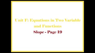 Unit F 2 Slope