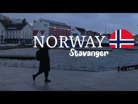 Stavanger - Noruega 2023 Excursão a pé em 4K 60fps #norge