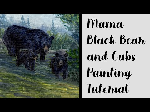 Black Bear and Cubs Painting Tutorial!