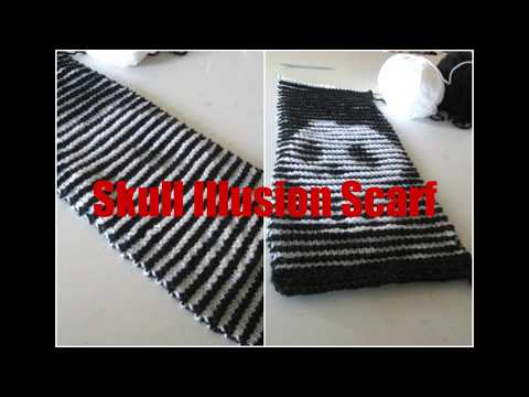Skull Illusion Knit Scarf SO COOL!!!