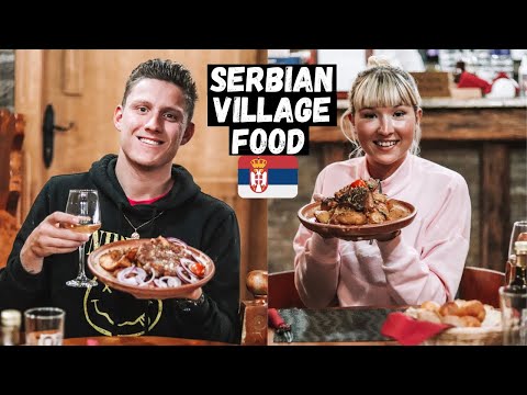 Trying Serbian VILLAGE Food! Teletina ispod sača + Pljeskavica in Sremski Karlovci, Serbia!