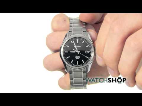 Seiko Men's Titanium Solar Powered Watch (SNE141P1)