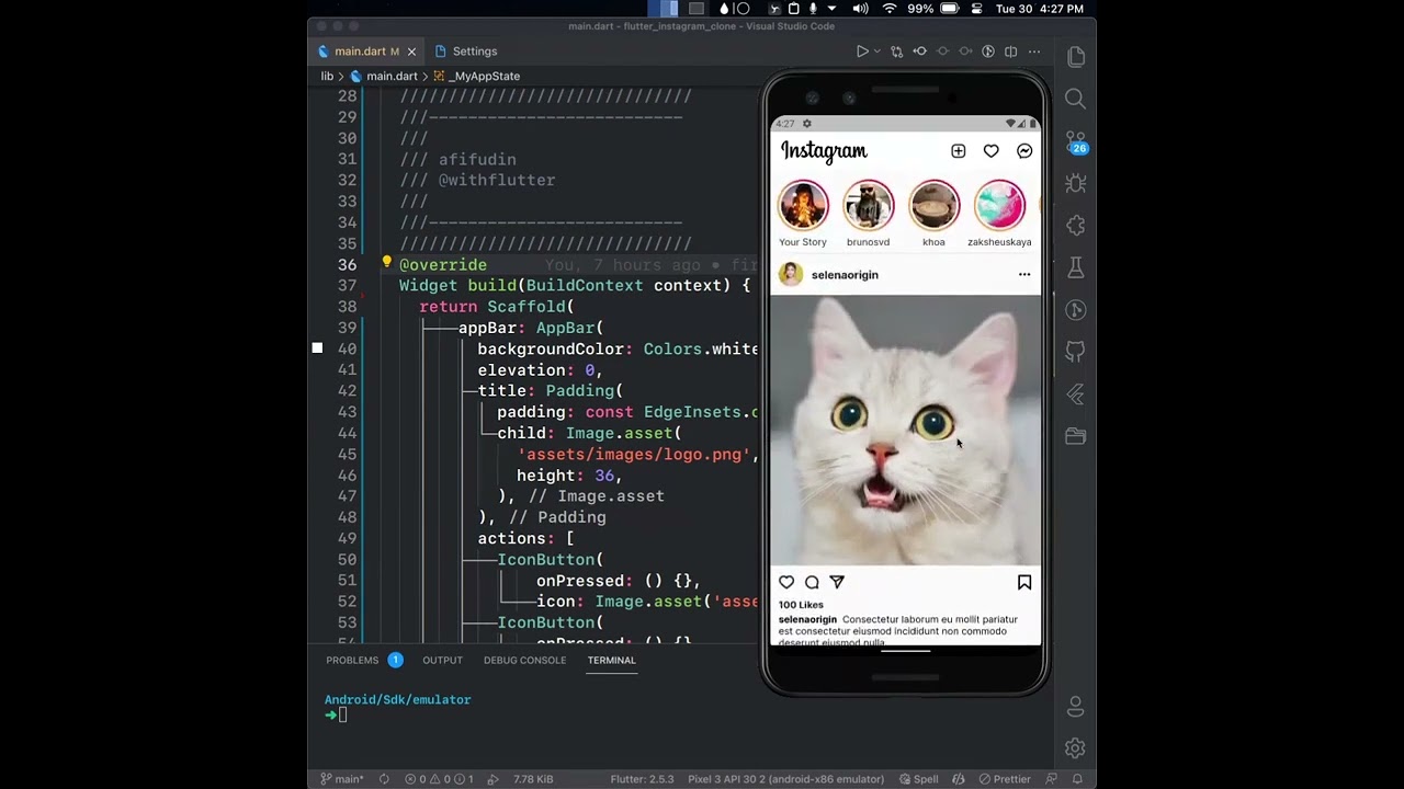 Flutter UI   Instagram Clone Part 1|| By Rush Flutter