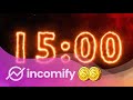 15 Minute Countdown 🔥FIRE Timer | Visit INCOMIFY
