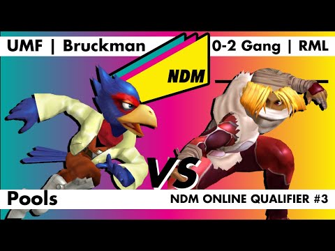 NDM Online Qualifier #3 - UMF | Bruckman (Falco) vs. 0 - 2 Gang | RML (Sheik) Melee Pools