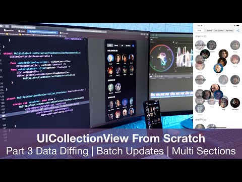 UICollectionView From Scratch [3] - Data Diffing | Batch Updates |  Multiple Sections thumbnail