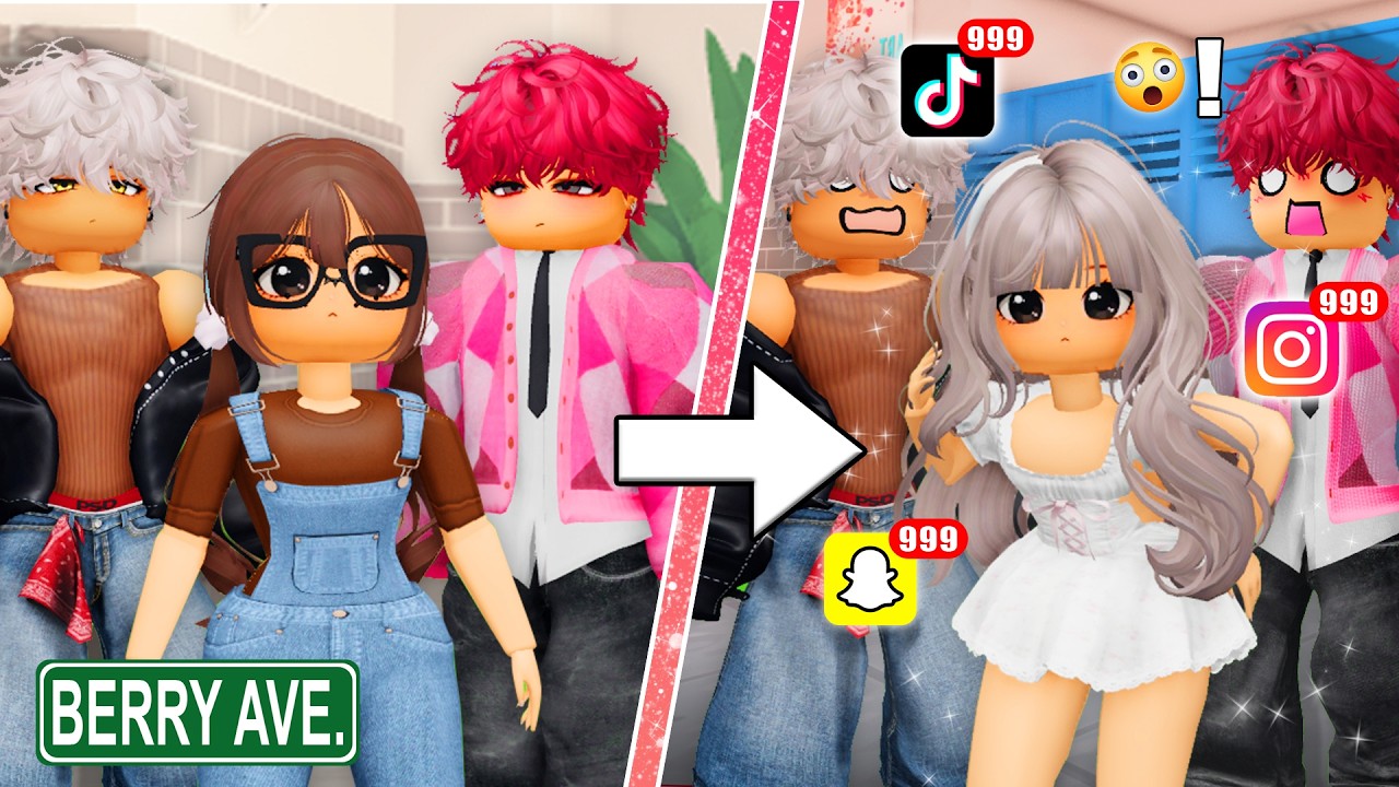 The UGLY Girl Got IGNORED By Her Childhood Crush… So She Had A GLOW UP💖Berry Ave RP💖