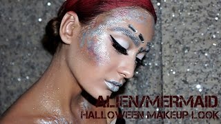 Alien/Mermaid Futuristic Halloween Makeup Look