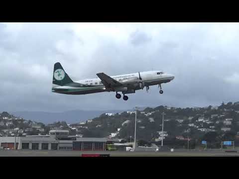Wellington Airport - Air Chathams Convair 580 ZK-CIE Take off RWY16