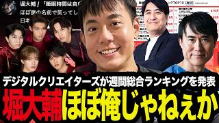 【雑談】独占状態⁉︎堀大輔「ほぼ俺じゃねぇか」デジタルクリエイターズが発表した週間総合動画ランキングが話題の件を考察【M!LK/佐久間宣行/高須幹弥/細川バレンタイン/兼子ただし】