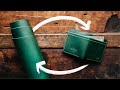 Making the PERFECT handmade GREEN BIFOLD WALLET! - ASMR