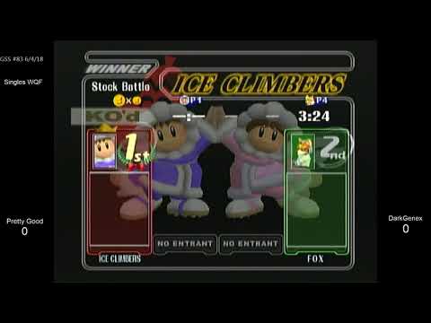 GSS #83 SSBM - Pretty Good (Ice Climbers) vs. DarkGenex (Fox) - Melee WQF