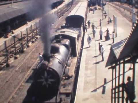 Passenger train departures with WP and H classes, Agra and Baroda, India 1978