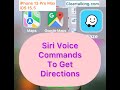 How to get driving directions using Siri Voice Commands?