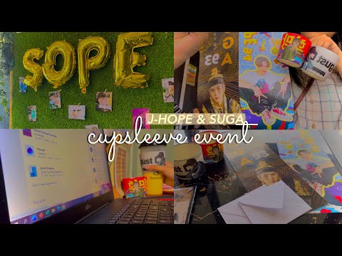 j-hope & suga cupsleeve event 2021 (vlog— sope display, merch, food and drinks)