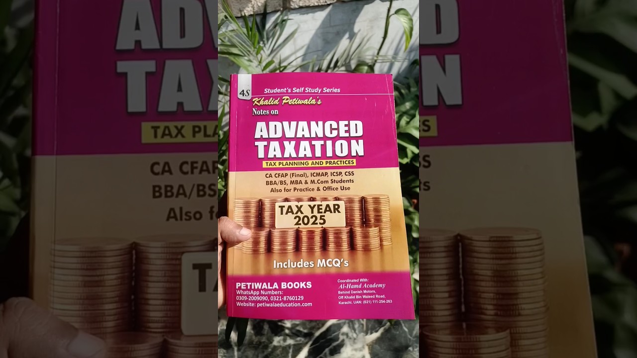 khalid petiwala advanced taxation 2025 #ytshorts #books #satisfying #short