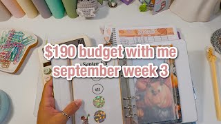 $190 weekly cash plan/ budget with me | saving for disney again | september week 3