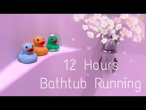 12 Hours Bathtub Running - White Noise ASMR - Color Changing Light and Duck Toys