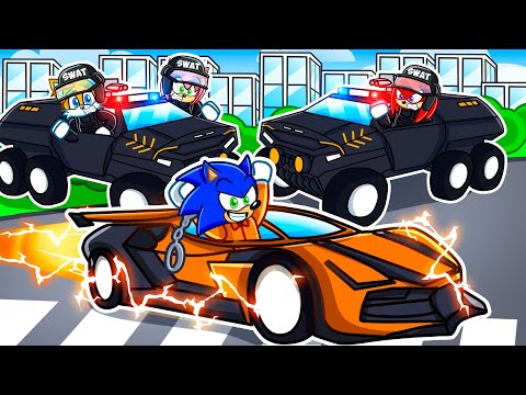 PRISONER CAR SPEEDRUNNER vs SWAT OFFICER HUNTERS In DRIVING EMPIRE! (Roblox)