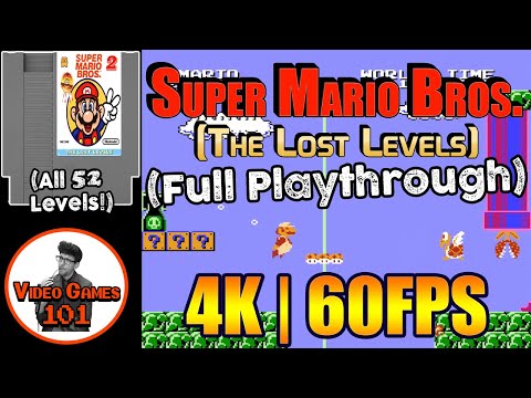 Super Mario Bros. The Lost Levels | All Levels Playthrough | 4K 60FPS | Video Games 101