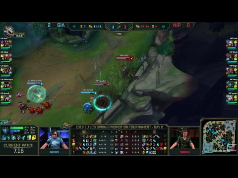 2018 EU LCS Spring Promotion Tournament - Day 2: Ninjas in Pyjamas vs. Giants