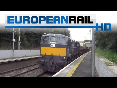 Irish Rail 071 loco 088 + 5 Tara Mines Ore Wagons passes & DART 8100 EMU 8106 arrives at Harmonstown
