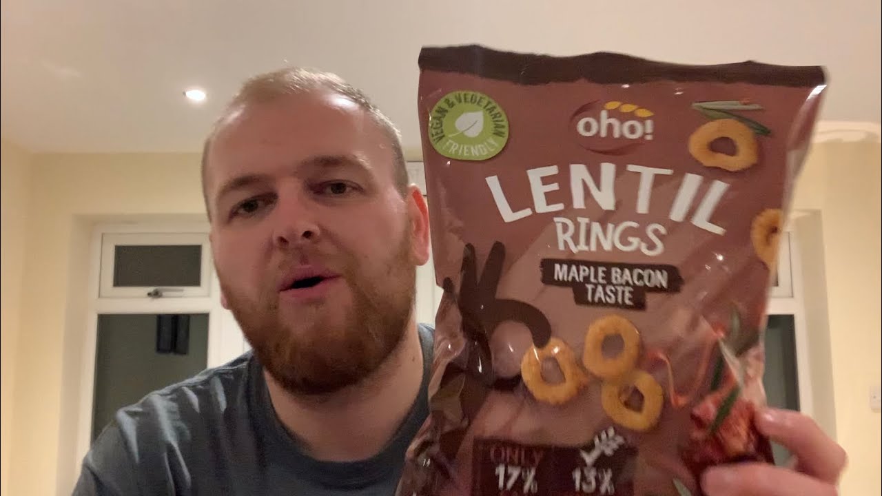 Watch video Oho! Lentil Rings Maple Bacon Taste - Review (Lithuania) 🇱🇹 Now Oho! Lentil Rings Maple Bacon Taste - Review (Lithuania) 🇱🇹