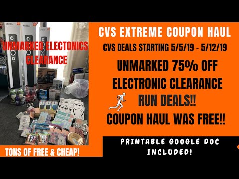 CVS EXTREME COUPON HAUL Deals Starting 5/5/19~PLUS RUN 🏃🏽‍♀️ DEALS Unmarked ELECTRONIC Clearance!! Video