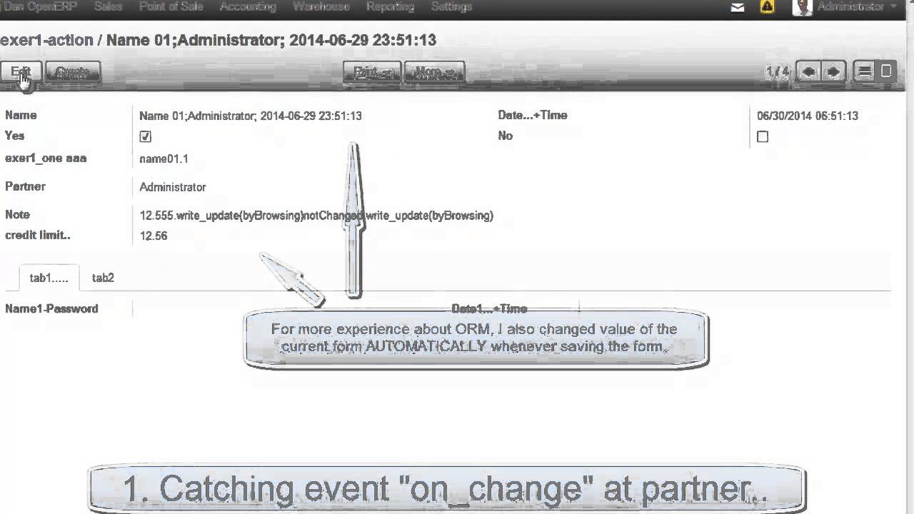 OpenERP 7: ORM methods - catching event, related field in ORM