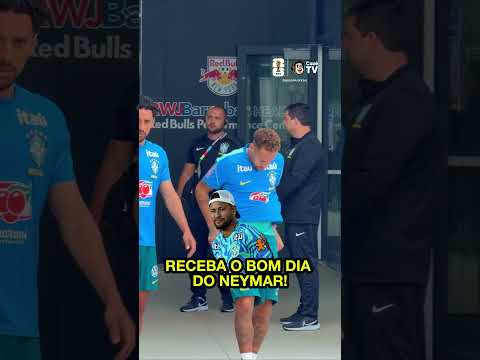 BOM DIA, BOM DIA! O Neymar apareceu junto com o elenco da Seleção Brasileira para o treino de hoje!