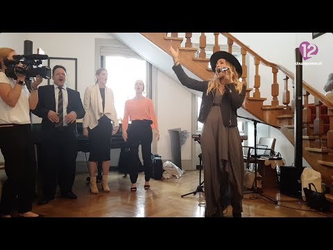 ZIBBZ singing Stones at the swiss embassy in Lisbon - Switzerland - Eurovision Song Contest 2018