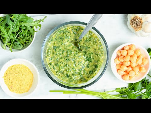 VEGAN PARSLEY ARUGULA PESTO |Easy, Nut-Free, Oil-Free|