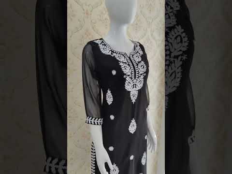 Lucknowi Kurti With Chikankari Plazo