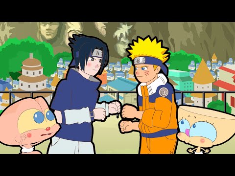 Capa de Mongo e Drongo BEBÊS encontram Naruto - O que aconteceria se Naruto encontrasse Mongo e Drongo bebês