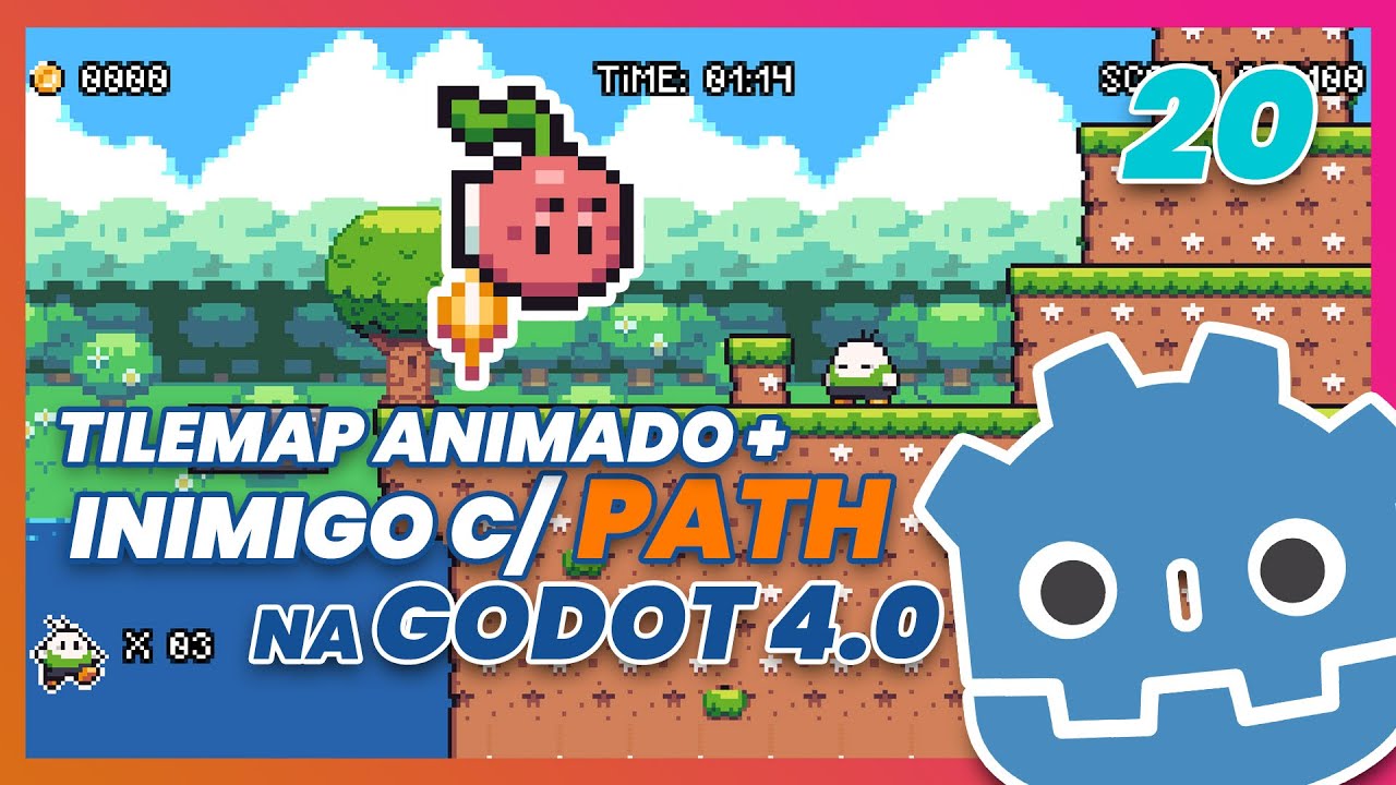 Ep 20 - Tilemap ANIMADO + Inimigo c/ Path2D na Godot 4.0 - Criando um Jogo de Plataforma 2D