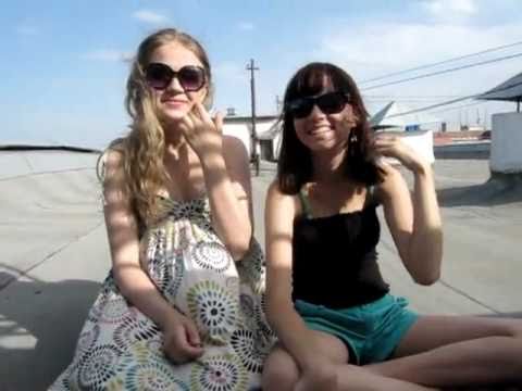 Russian girls singing Jason Mraz Plane song on rooftop. Amazing voice!!!