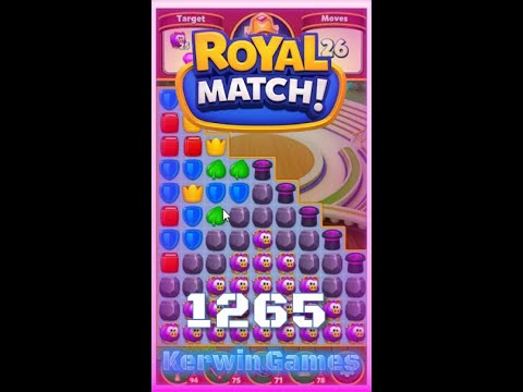 Royal Match Level 1265 - Hard Level - No Boosters Gameplay