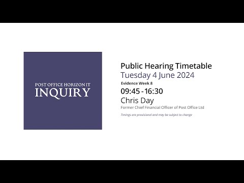 Chris Day - Day 145 PM (04 June 2024) - Post Office Horizon IT Inquiry