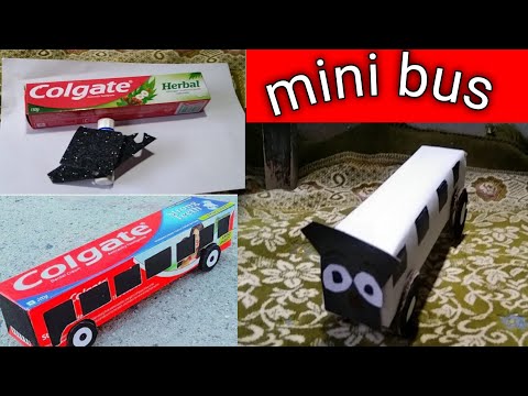mini bus making out of waste/DIY homemade bus from waste box #toys #bus@yumnasartgallery1239