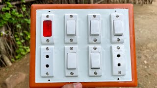 2Sockets + 5Switches + 1Indicator board wiring 😇|